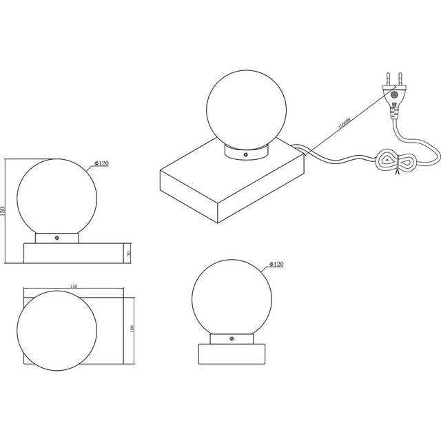 Ronde mat zwarte LED tafellamp van metaal met E14 fitting en maximaal 40W vermogen Ronde mat zwarte LED tafellamp van metaal met E14 fitting en maximaal 40W vermogen