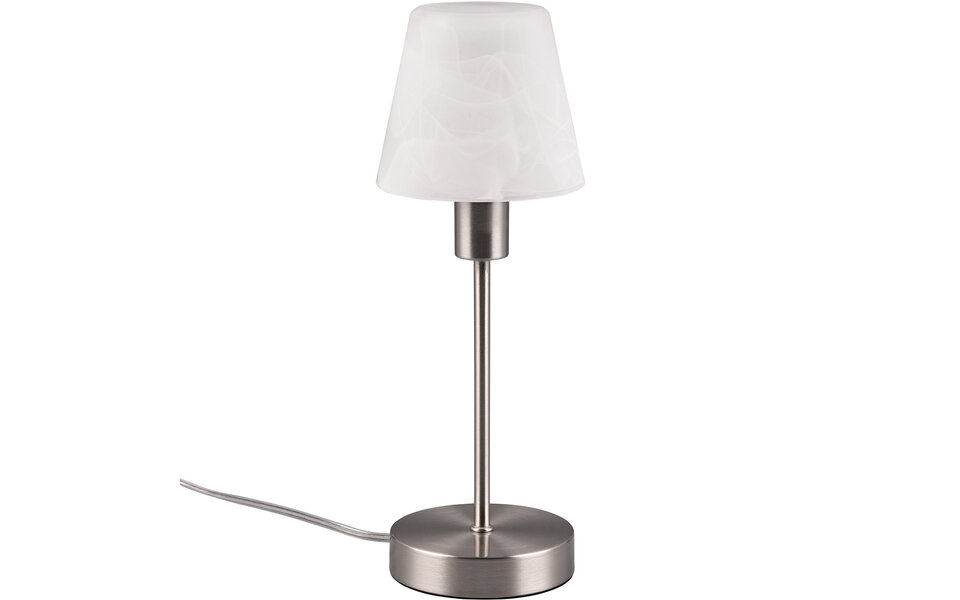 HLW LED LED Tafellamp - Tafelverlichting - Trion Siu - E14 Fitting - Kegel - Mat Nikkel - Metaal