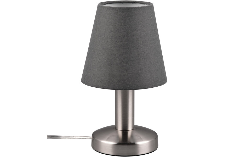 HLW LED LED Table Lamp - Trion Masti - E14 Fitting - 1 light source - Matte Nickel - Metal - Gray Lampshade