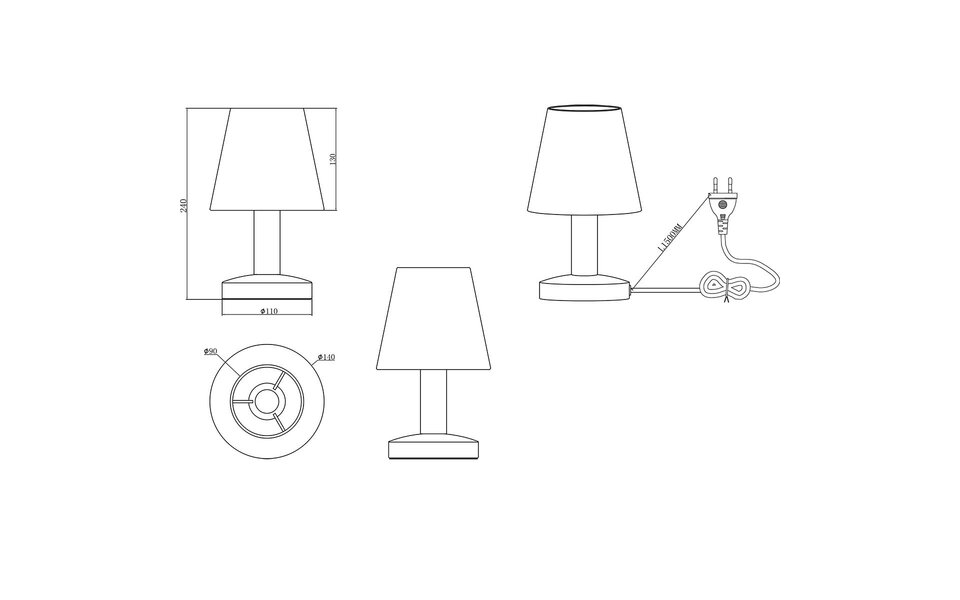 HLW LED LED Tafellamp - Trion Masti - E14 Fitting - 1 lichtpunt - Mat Nikkel - Metaal - Grijze Lampenkap