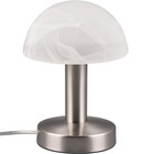 HLW LED LED Tafellamp - Trion Nini - E14 Fitting - 1 lichtpunt - Mat Nikkel - Metaal - Wit Geborsteld Glas