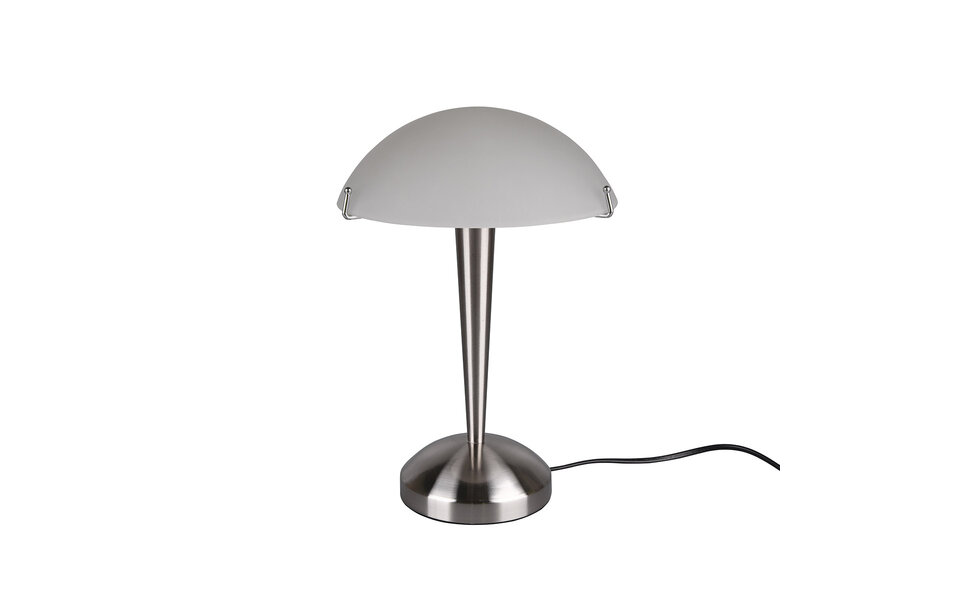 HLW LED LED Tafellamp - Trion Ilza - E14 Fitting - 1 lichtpunt - Mat Nikkel - Metaal - Wit Glas