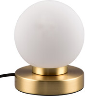 LED Table Lamp - Trion Bolle - E14 Fitting - 1 light source - Matt Brass - Metal - White Glass