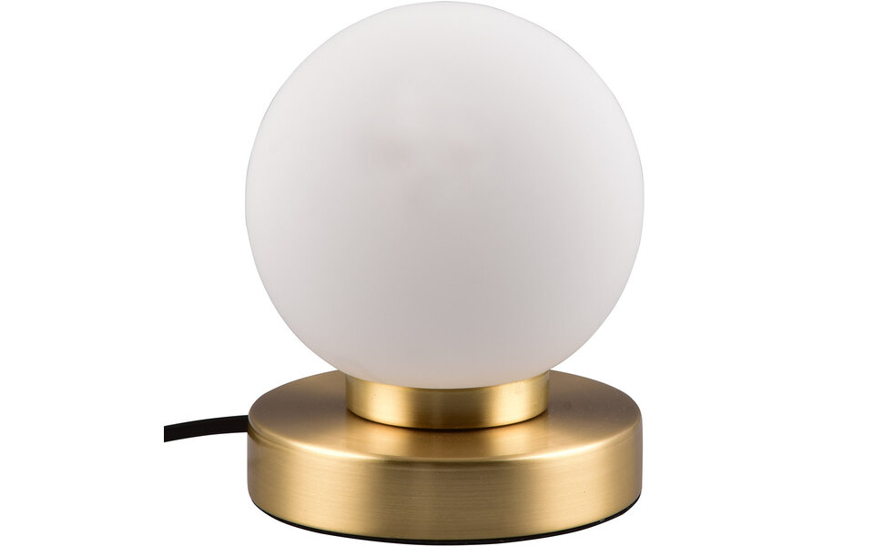 HLW LED LED Table Lamp - Trion Bolle - E14 Fitting - 1 light source - Matt Brass - Metal - White Glass HLW LED LED Table Lamp - Trion Bolle - E14 Fitting - 1 light source - Matt Brass - Metal - White Glass