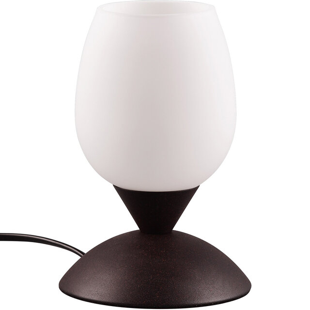 LED Tafellamp - Trion Bekre - E14 Fitting - 1 lichtpunt - Roestrood - Metaal - Wit Glas Verlichting per ruimte LED Tafellamp - Trion Bekre - E14 Fitting - 1 lichtpunt - Roestrood - Metaal - Wit Glas Verlichting per ruimte