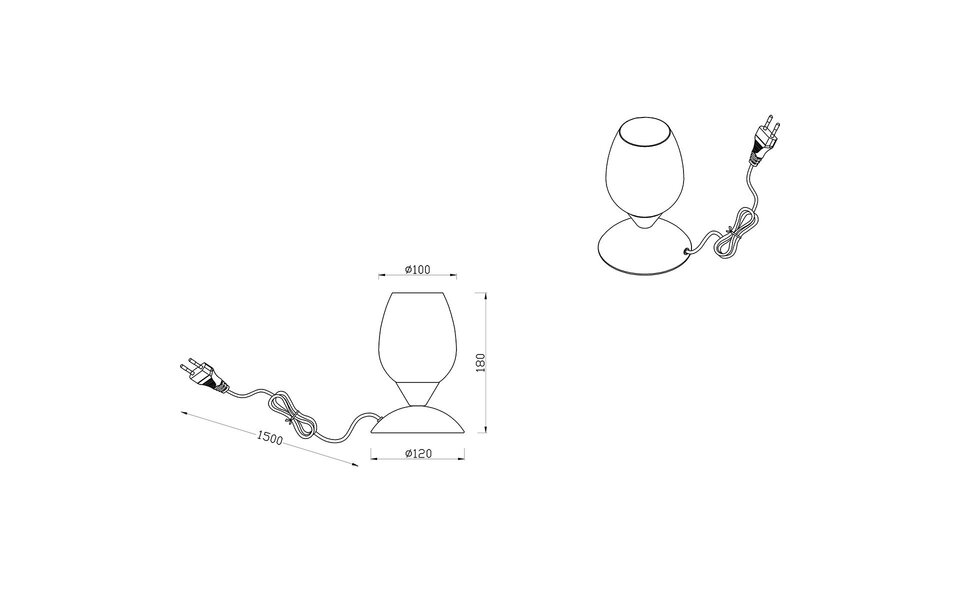 HLW LED LED Table Lamp - Trion Bekre - E14 Fitting - 1 light source - Rust Red - Metal - White Glass
