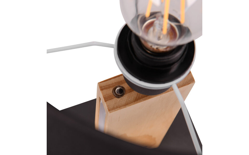 HLW LED LED Table Lamp - Table Lighting - Trion Hula - E27 Fitting - Dimmable - Matte Black - Metal