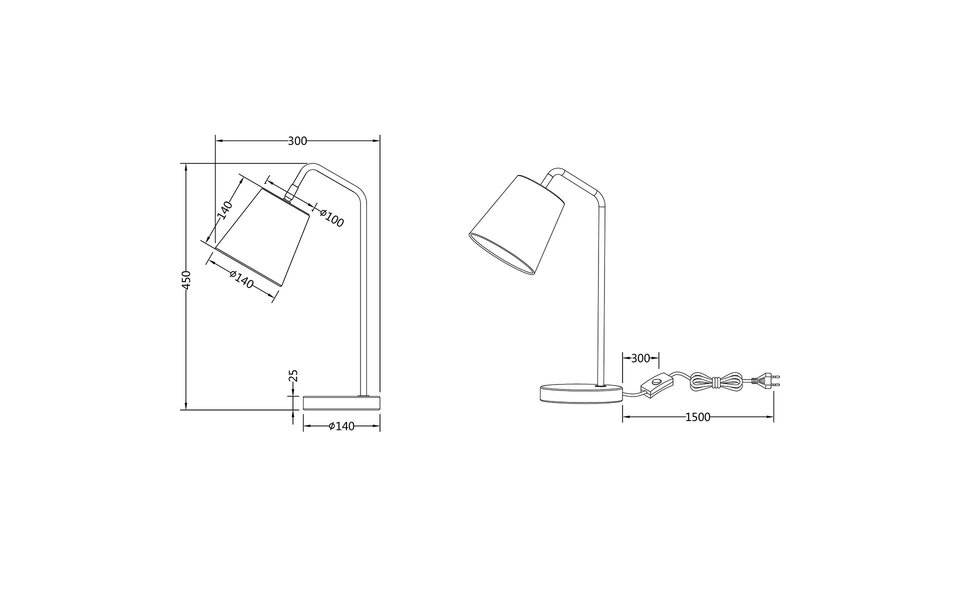 HLW LED LED Tafellamp - Tafelverlichting - Trion Kido - E27 Fitting Verstelbaar - Mat Wit - Metaal