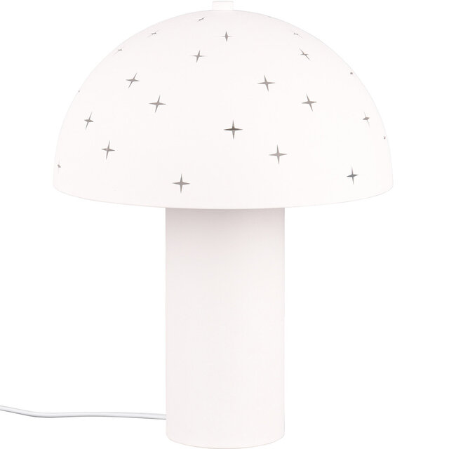 Mat witte metalen LED tafellamp met E14 fitting en één lichtpunt tot 28W