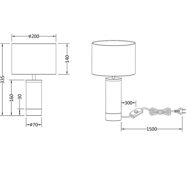 Mat messing LED tafellamp met metalen voet en E14 fitting geschikt voor lichtpunten tot 25W Mat messing LED tafellamp met metalen voet en E14 fitting geschikt voor lichtpunten tot 25W