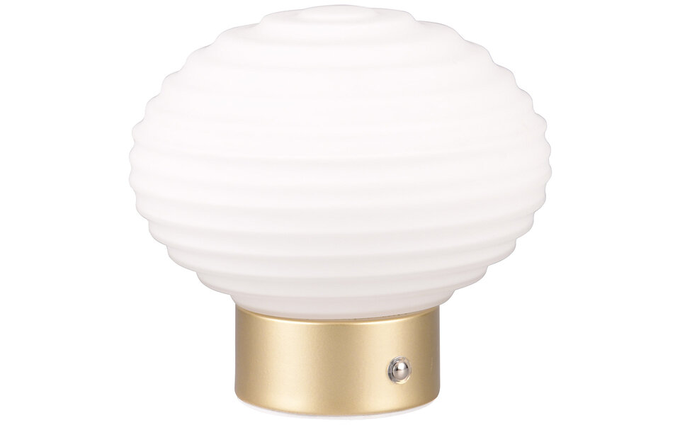 HLW LED LED Tafellamp - Trion Rali - 1.5W - Warm Wit 3000K - Oplaadbare batterijen - Ovaal - Mat Messing - Metaal