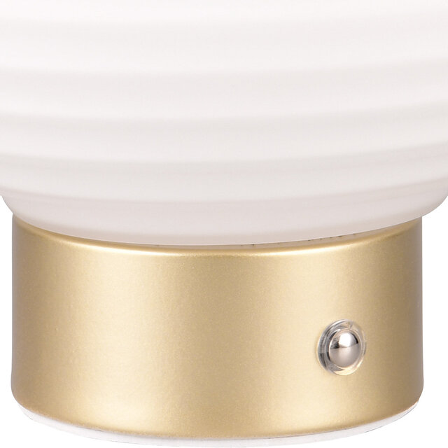 HLW LED LED Table Lamp - Trion Rali - 1.5W - Warm White 3000K - Rechargeable batteries - Oval - Matte Brass - Metal