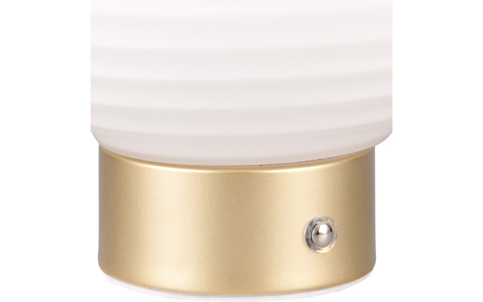 HLW LED LED Tafellamp - Trion Rali - 1.5W - Warm Wit 3000K - Oplaadbare batterijen - Ovaal - Mat Messing - Metaal