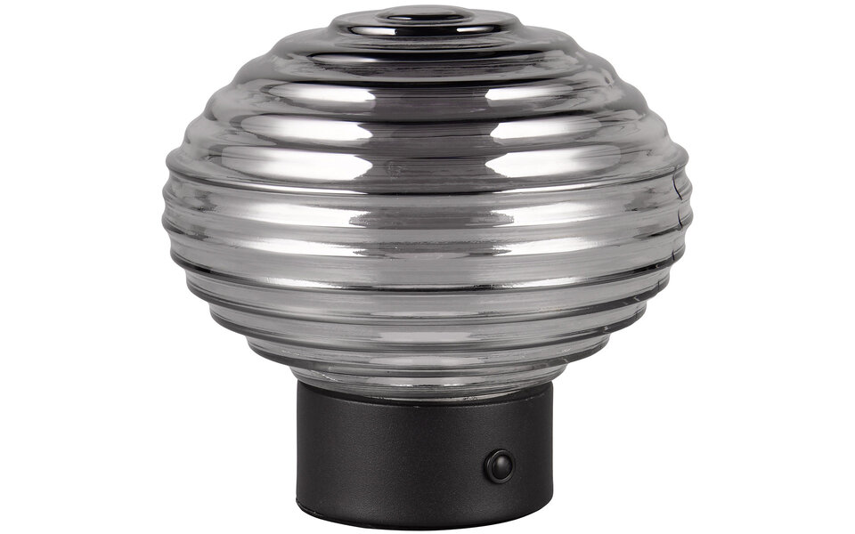 HLW LED LED Tafellamp - Trion Rali - 1.5W - Warm Wit 3000K - Oplaadbare batterijen - Ovaal - Mat Zwart - Metaal - Rookkleur - Glas HLW LED LED Tafellamp - Trion Rali - 1.5W - Warm Wit 3000K - Oplaadbare batterijen - Ovaal - Mat Zwart - Metaal - Rookkleur - Glas