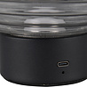 HLW LED LED Table Lamp - Trion Rali - 1.5W - Warm White 3000K - Rechargeable batteries - Oval - Matte Black - Metal - Smoke Color - Glass