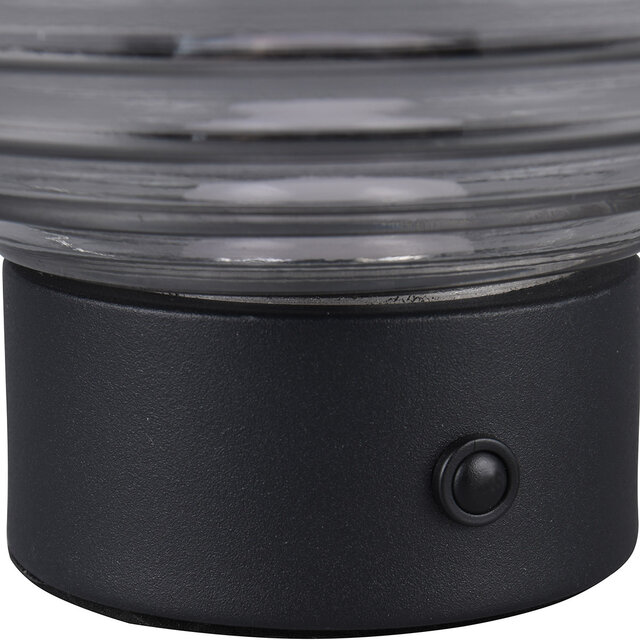 HLW LED LED Tafellamp - Trion Rali - 1.5W - Warm Wit 3000K - Oplaadbare batterijen - Ovaal - Mat Zwart - Metaal - Rookkleur - Glas HLW LED LED Tafellamp - Trion Rali - 1.5W - Warm Wit 3000K - Oplaadbare batterijen - Ovaal - Mat Zwart - Metaal - Rookkleur - Glas