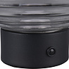 HLW LED LED Table Lamp - Trion Rali - 1.5W - Warm White 3000K - Rechargeable batteries - Oval - Matte Black - Metal - Smoke Color - Glass