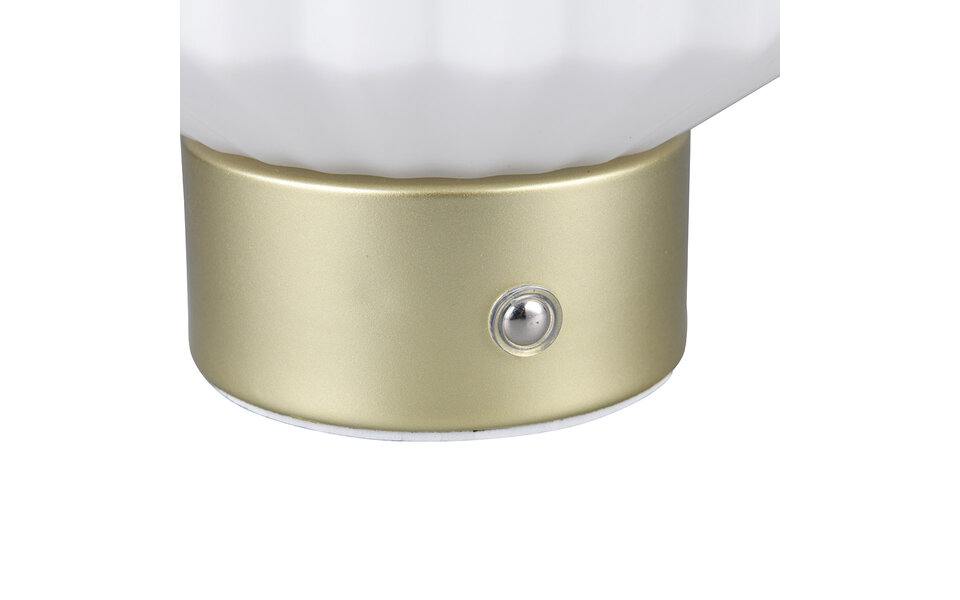 HLW LED LED Table Lamp - Trion Doli - 1.5W - Warm White 3000K - Rechargeable batteries - Matte Brass - Metal - White Glass HLW LED LED Table Lamp - Trion Doli - 1.5W - Warm White 3000K - Rechargeable batteries - Matte Brass - Metal - White Glass