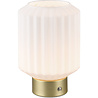 HLW LED LED Table Lamp - Trion Doli - 1.5W - Warm White 3000K - Rechargeable batteries - Matte Brass - Metal - White Glass HLW LED LED Table Lamp - Trion Doli - 1.5W - Warm White 3000K - Rechargeable batteries - Matte Brass - Metal - White Glass