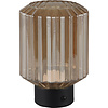 LED Table Lamp - Trion Doli - 1.5W - Warm White 3000K - Rechargeable batteries - Matte Black - Metal - Amber Glass