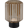 LED Tafellamp - Trion Doli - 1.5W - Warm Wit 3000K - Oplaadbare batterijen - Mat Zwart - Metaal - Amber Glas Verlichting per ruimte