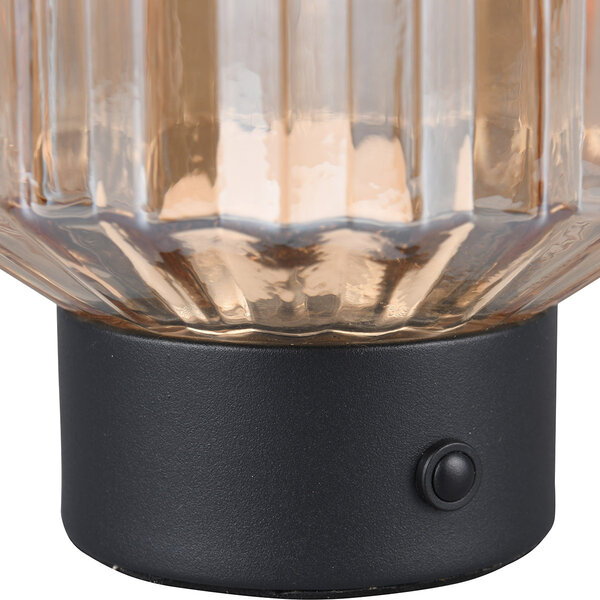 HLW LED LED Tafellamp Trion Doli – Warm Wit 3000K, Mat Zwart Metaal & Amber Glas HLW LED LED Tafellamp Trion Doli – Warm Wit 3000K, Mat Zwart Metaal & Amber Glas