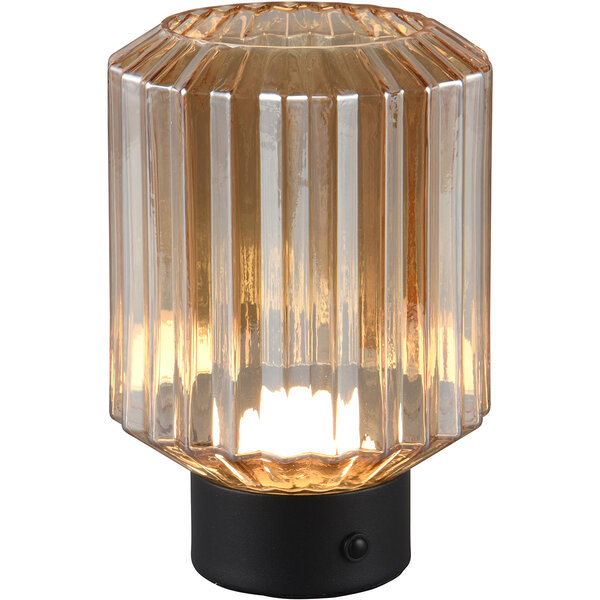 HLW LED LED Tafellamp Trion Doli – Warm Wit 3000K, Mat Zwart Metaal & Amber Glas HLW LED LED Tafellamp Trion Doli – Warm Wit 3000K, Mat Zwart Metaal & Amber Glas