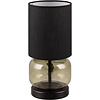 LED Table Lamp - Trion Oliy - E27 Fitting - Round - Matte Black - Metal - Green Glass