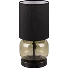 HLW LED LED Table Lamp - Trion Oliy - E27 Fitting - Round - Matte Black - Metal - Green Glass