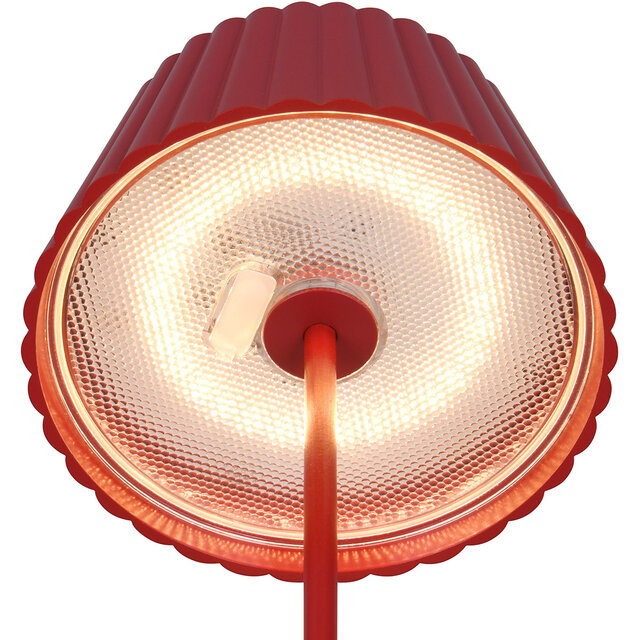 HLW LED LED Tafellamp - Trion Uraz - 1.5W - Warm Wit 3000K - Oplaadbare batterijen - Rood - Metaal HLW LED LED Tafellamp - Trion Uraz - 1.5W - Warm Wit 3000K - Oplaadbare batterijen - Rood - Metaal