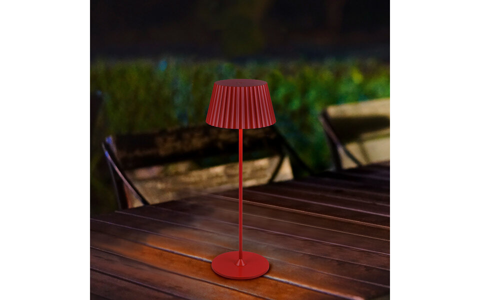 HLW LED LED Tafellamp - Trion Uraz - 1.5W - Warm Wit 3000K - Oplaadbare batterijen - Rood - Metaal HLW LED LED Tafellamp - Trion Uraz - 1.5W - Warm Wit 3000K - Oplaadbare batterijen - Rood - Metaal