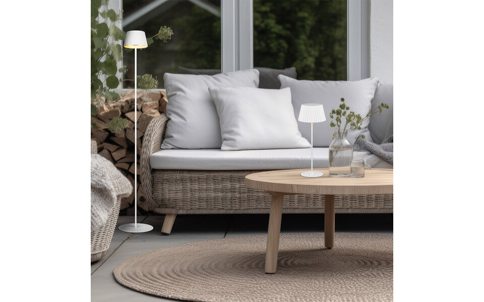 HLW LED LED Table Lamp - Trion Uraz - 1.5W - Warm White 3000K - Rechargeable Batteries - Matte White - Metal