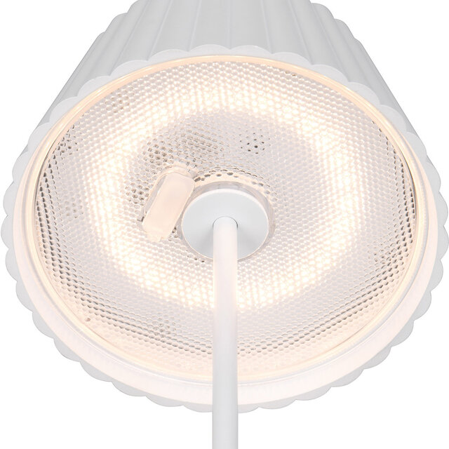 HLW LED LED Tafellamp - Trion Uraz - 1.5W - Warm Wit 3000K - Oplaadbare batterijen - Mat Wit - Metaal