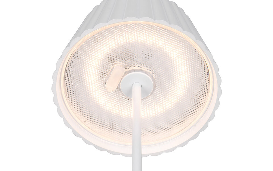 HLW LED LED Tafellamp - Trion Uraz - 1.5W - Warm Wit 3000K - Oplaadbare batterijen - Mat Wit - Metaal
