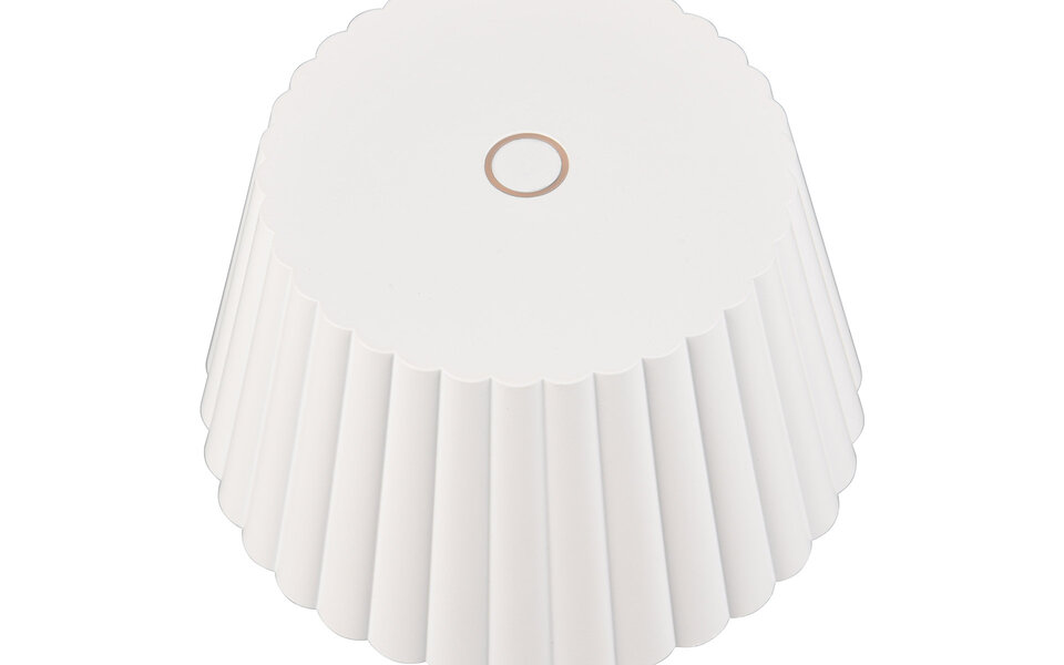 HLW LED LED Tafellamp - Trion Uraz - 1.5W - Warm Wit 3000K - Oplaadbare batterijen - Mat Wit - Metaal