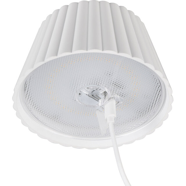 HLW LED LED Tafellamp - Trion Uraz - 1.5W - Warm Wit 3000K - Oplaadbare batterijen - Mat Wit - Metaal