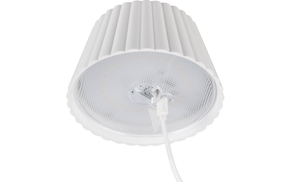 HLW LED LED Tafellamp - Trion Uraz - 1.5W - Warm Wit 3000K - Oplaadbare batterijen - Mat Wit - Metaal