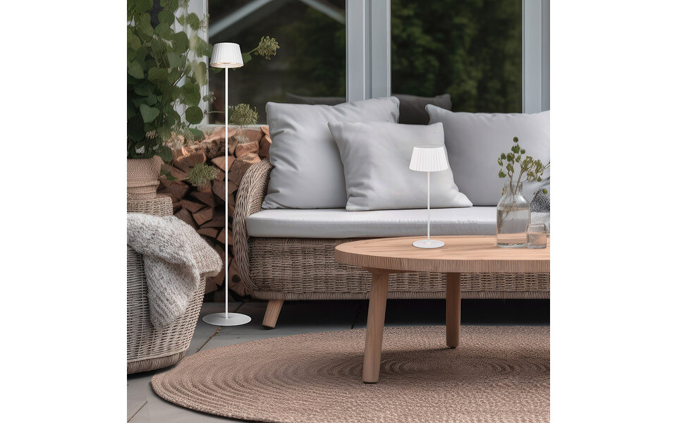 HLW LED LED Table Lamp - Trion Uraz - 1.5W - Warm White 3000K - Rechargeable Batteries - Matte White - Metal