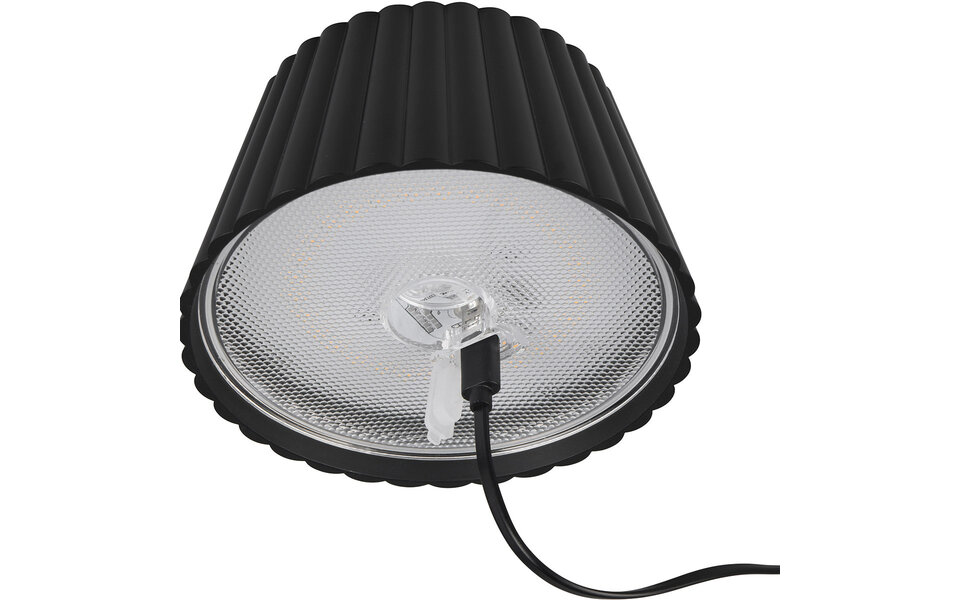 HLW LED LED Tafellamp - Trion Uraz - 1.5W - Warm Wit 3000K - Oplaadbare batterijen - Mat Zwart - Metaal