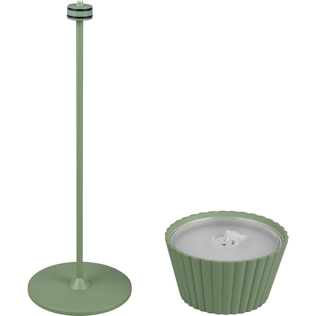 HLW LED LED Tafellamp - Trion Uraz - 1.5W - Warm Wit 3000K - Oplaadbare batterijen - Pistachegroen - Metaal