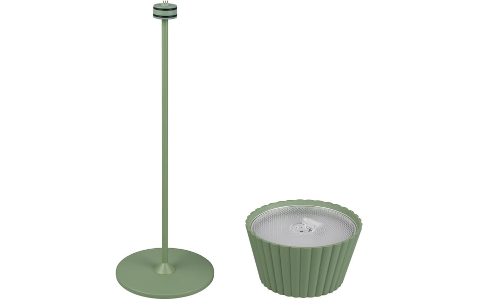HLW LED LED Table Lamp - Trion Uraz - 1.5W - Warm White 3000K - Rechargeable batteries - Pistachio Green - Metal