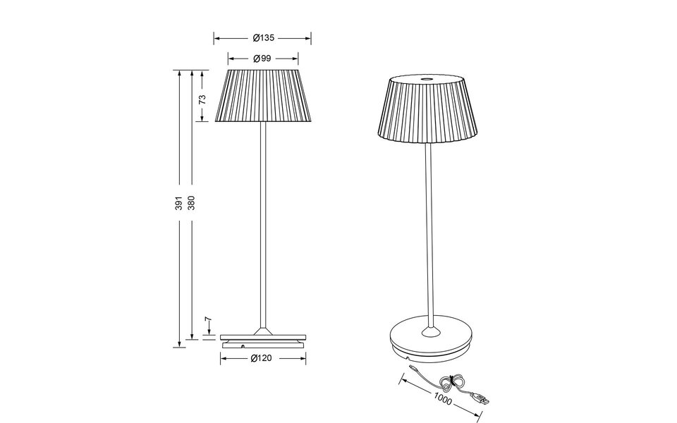 HLW LED LED Table Lamp - Trion Uraz - 1.5W - Warm White 3000K - Rechargeable batteries - Pistachio Green - Metal