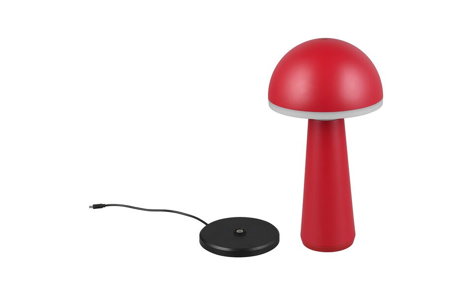 HLW LED LED Tafellamp - Trion Lungo - 2W - Aanpasbare kleur - Oplaadbare batterijen - Rood - Gegoten Aluminium