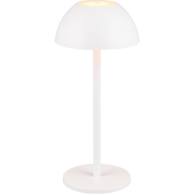 HLW LED LED Tafellamp - Trion Rado - 1.7W - Warm Wit 3000K - Oplaadbare batterijen - Mat Wit - Kunststof