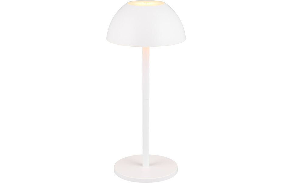 HLW LED LED Tafellamp - Trion Rado - 1.7W - Warm Wit 3000K - Oplaadbare batterijen - Mat Wit - Kunststof