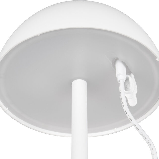 HLW LED LED Tafellamp - Trion Rado - 1.7W - Warm Wit 3000K - Oplaadbare batterijen - Mat Wit - Kunststof