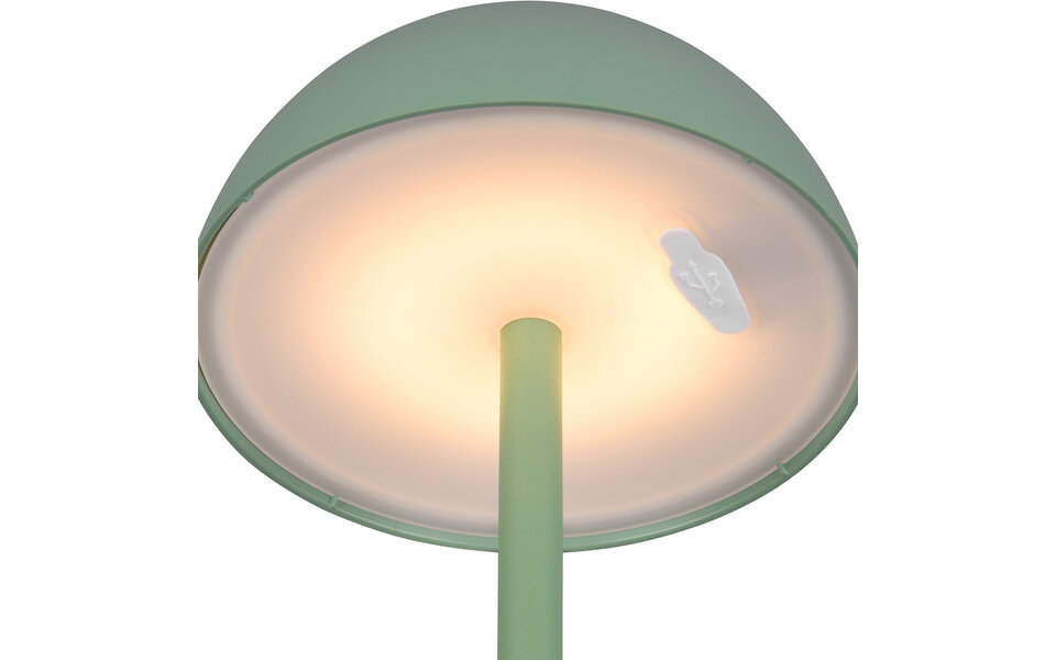 HLW LED LED Tafellamp - Trion Rado - 1.7W - Warm Wit 3000K - Oplaadbare batterijen - Pistachegroen - Kunststof