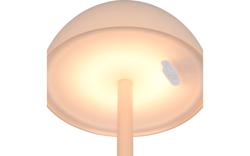 HLW LED LED Table Lamp - Trion Rado - 1.7W - Warm White 3000K - Rechargeable batteries - Taupe - Plastic