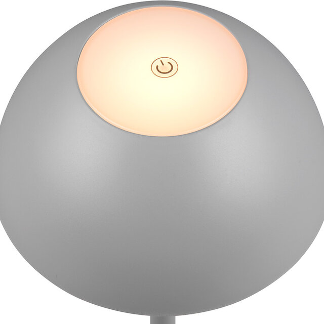 HLW LED LED Table Lamp - Trion Rado - 1.7W - Warm White 3000K - Rechargeable batteries - Gray - Plastic