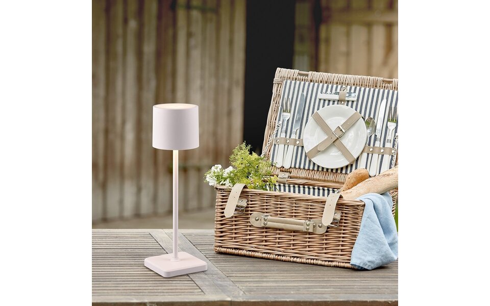 HLW LED LED Tafellamp - Trion Andez - 1.5W - Aanpasbare kleur - Oplaadbare batterijen - Grijs - Kunststof